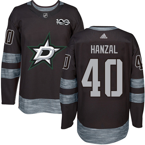 Adidas Men Dallas Stars #40 Martin Hanzal Black 1917-2017 100th Anniversary Stitched NHL Jersey->dallas stars->NHL Jersey